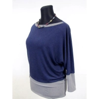 Bluzka Brenda XXL granatowo/szary sweter kimono